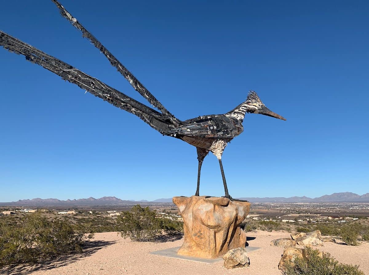 Recycled Roadrunner Sculpture